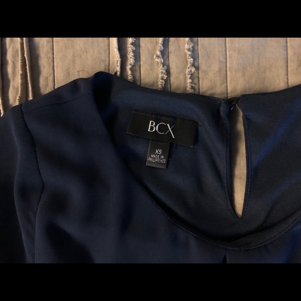 Navy Blue Bell Sleeve Mini Dress - Picture 4 of 4